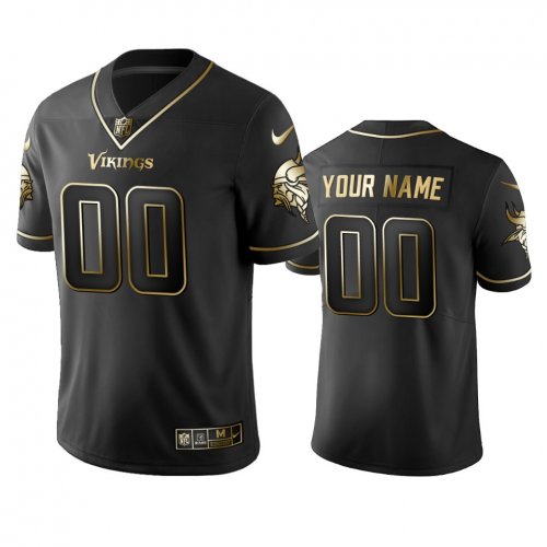 2019 Minnesota Vikings Custom Black Golden Edition Vapor Untouchable Limited Jersey - Men\'s