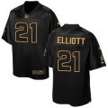 nike dallas cowboys #21 ezekiel elliott black stitched nfl elite pro line gold collection jerseys