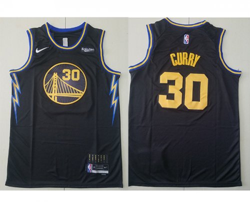 Men\'s Golden State Warriors #30 Stephen Curry Black City Edition Basketball Jerseys