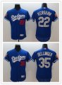 Baseball Los Angeles Dodgers #35 Cody Bellinger #22 Clayton Kershaw Royal 2018 Spring Training Cool Base Jersey And Flex Base Jersey