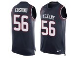 Men's Nike Houston Texans #56 Brian Cushing Navy Blue Team Color Stitched NFL Limited Tank Top Jersey