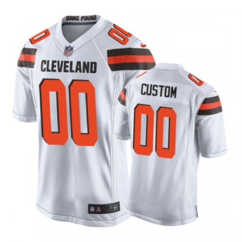 Cleveland Browns #00 Custom White Nike Game Jersey - Men\'s