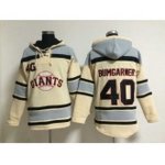 mlb san francisco giants #40 bumgarner cream pullover hooded sweatshirt