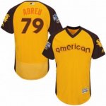 men's majestic chicago white sox #79 jose abreu yellow 2016 all star american league bp authentic collection flex base mlb jerseys