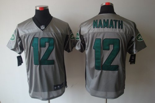 nike nfl new york jets #12 namath elite grey jerseys [shadow]