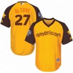 youth majestic houston astros #27 jose altuve authentic yellow 2016 all star american league bp cool base mlb jerseys