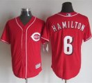mib jerseys Cincinnati Reds #6 Hamilton Red New Cool Base Stit