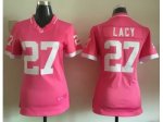 2015 women nike nfl green bay packers #27 eddie lacy pink jerseys
