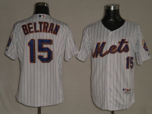 Baseball Jerseys new york mets #15 beltran white(blue strip)
