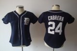 women mlb detroit tigers #24 cabrera navy blue jerseys