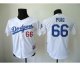 youth mlb los angeles dodgers #66 puig white jerseys