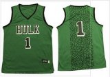 the hulk #1 green stitched basketball jersey