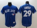 mlb toronto blue jays #29 joe carter majestic blue flexbase authentic collection jerseys