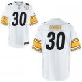 Youth NFL Pittsburgh Steelers #30 James Conner Nike White 2017 Draft Pick Game Jersey