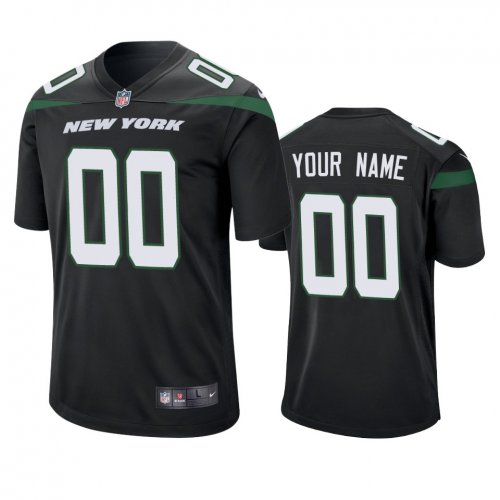 New York Jets Custom Black 2019 Game Jersey - Men\'s
