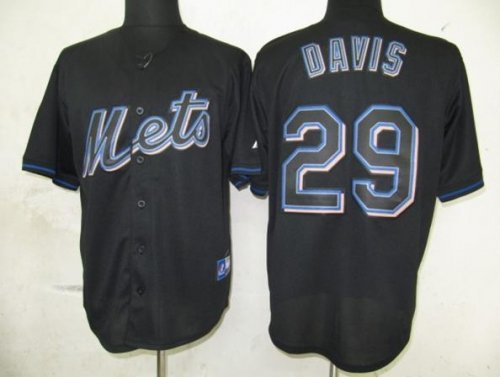 mlb jerseys new york mets #29 davis black fashion cheap jersey