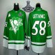 Men Pittsburgh Penguins #58 Kris Letang Green St Patty's Day 2017 Stanley Cup Finals Champions Stitched NHL Jersey