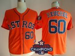 Men Houston Astros #60 Dallas Keuchel Orange 2017 World Series Champions Patch MLB Jersey