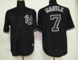 MLB Jerseys New York Yankees #7 Mantle Black (Fashion Jersey)