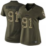 Women San Francisco 49ers #91 Arik Armstead Elite Green Salute to Service Custom Nike NFL Jerseys