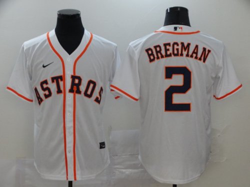 Men\'s Houston Astros #2 Alex Bregman White 2020 Stitched Baseball Jersey