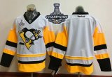 Men Pittsburgh Penguins Blank White New Away 2017 Stanley Cup Finals Champions Stitched NHL Jersey