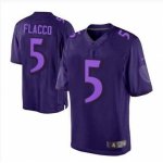 nike nfl baltimore ravens #5 joe flacco purple [drenched limited