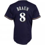 Baseball Jerseys milwaukee brewers #8 braun blue(cool base)