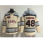 mlb jerseys san francisco giants #48 sandoval cream pullover hooded sweatshirt