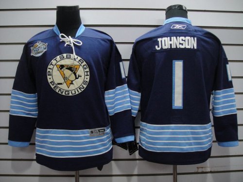 youth Hockey Jerseys pittsburgh penguins #1 johnson blue [2011 w