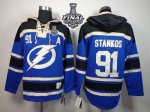 NHL Tampa Bay Lightning #91 Steven Stamkos Blue Sawyer Hooded Sw