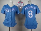 Women Kansas City Royals #8 Mike Moustakas Light Blue Alternate