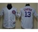 youth mlb chicago cubs #13 castro white [blue strip]