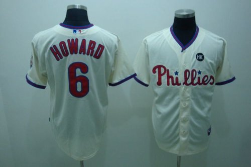 youth philadelphia phillies #6 howard 2009 world series patchs c