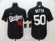 Men's Los Angeles Dodgers #50 Mookie Betts Black 2020 Stitched Baseball Jersey