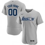 Custom Houston Astros Gray Stitched Flex Base Jerseys