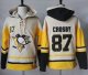 Penguins #87 Sidney Crosby Cream Gold Sawyer Hooded Sweatshirt Stitched NHL Jersey