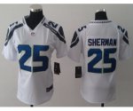 nike women nfl seattle seahawks #25 sherman white jerseys