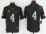 Men's Oakland Raiders #4 Derek Carr Black Anthracite 2016 Salute to Service Nike NFL Jerseys