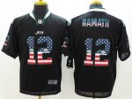 Nike New York Jets #12 Joe Namath Black Jerseys [USA Flag Fashio