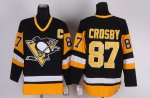 Men Pittsburgh Penguins #87 Sidney Crosby Black Throwback Stitched NHL Jersey