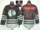 NHL Chicago Blackhawks #50 Crawford Black Ice 2015 Stanley Cup C
