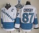 Men Pittsburgh Penguins #87 Sidney Crosby White Light Blue CCM Throwback 2017 Stanley Cup Finals Champions Stitched NHL Jersey