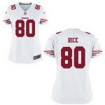 women nike nfl san francisco 49ers #80 jerry rice white game jerseys