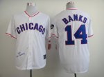 mlb chicago cubs #14 ernie banks white 1968 jerseys