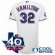 mlb jerseys texas rangers #32 hamilton white(40th anniversary) c