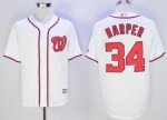 mlb washington nationals #34 bryce harper majestic white cool base jerseys