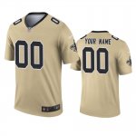 Football Custom New Orleans Saints gold inverted legend jersey