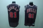 Basketball Jerseys chicago bulls #91 rodman black strip(fans edi