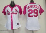 women mlb st.louis cardinals #29 carpenter white and pink cheap